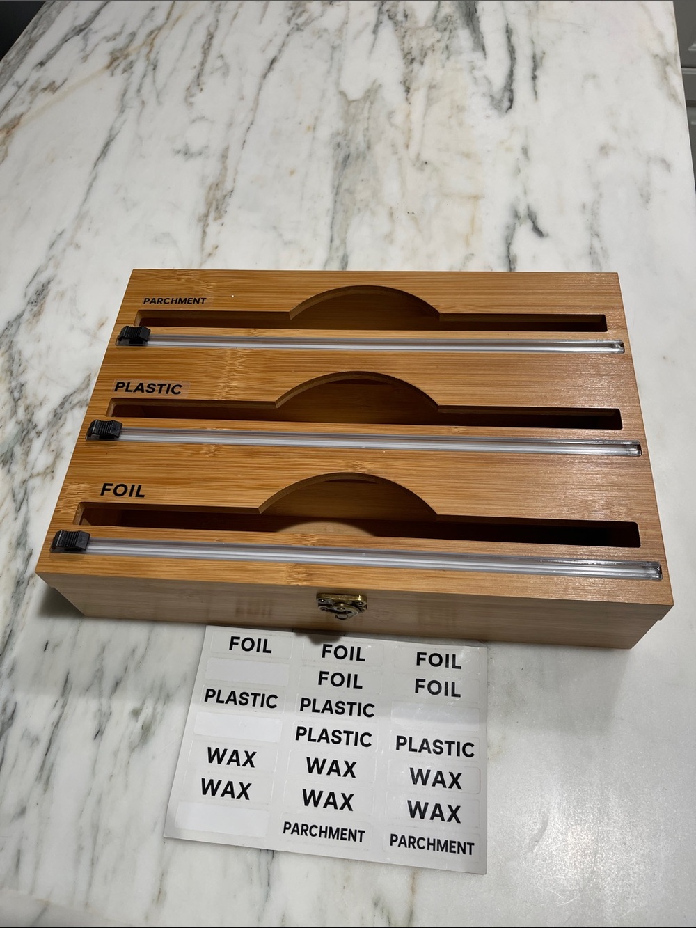 Bamboo Kitchen Wrap Organizer - Natural